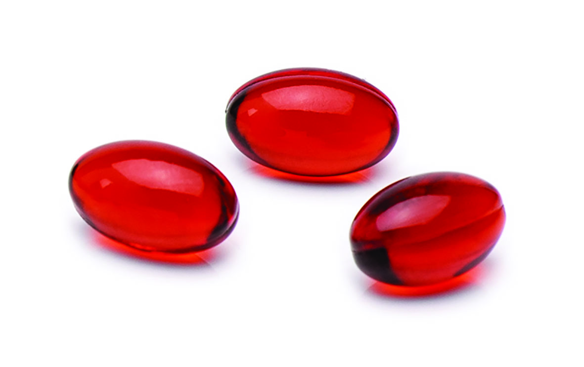 Red krill oil supplements